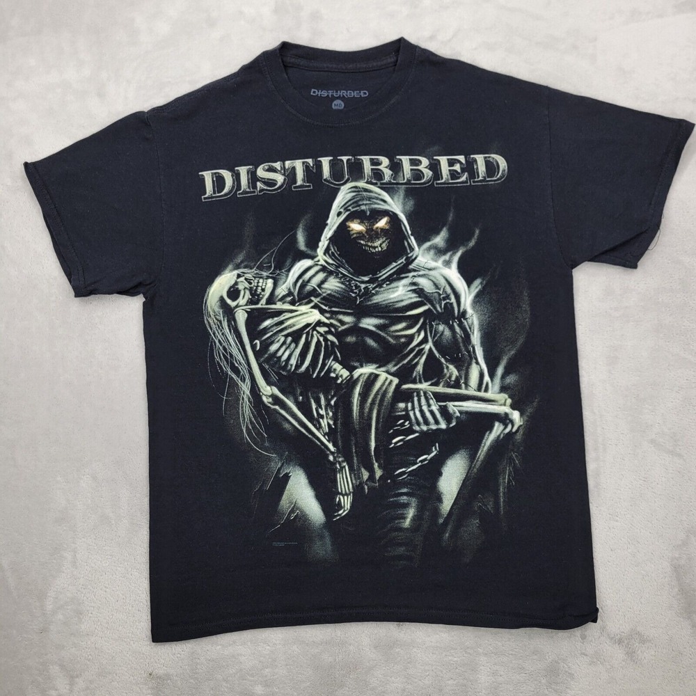 Disturbed Shirt Mens Medium Concert Tour Rock Band Death Metal Merch Demon Skull